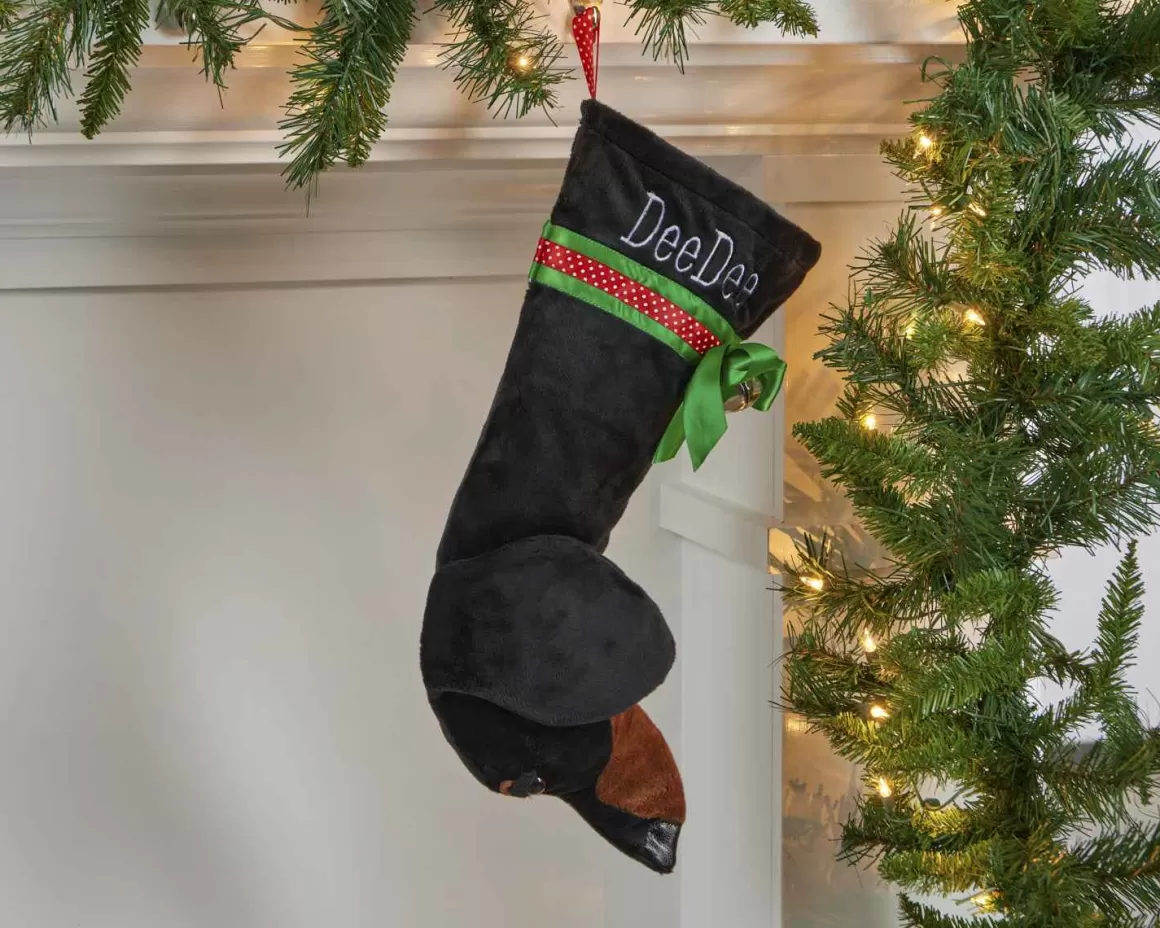 Christmas Place Black And Tan Dachshund Stocking Fashion