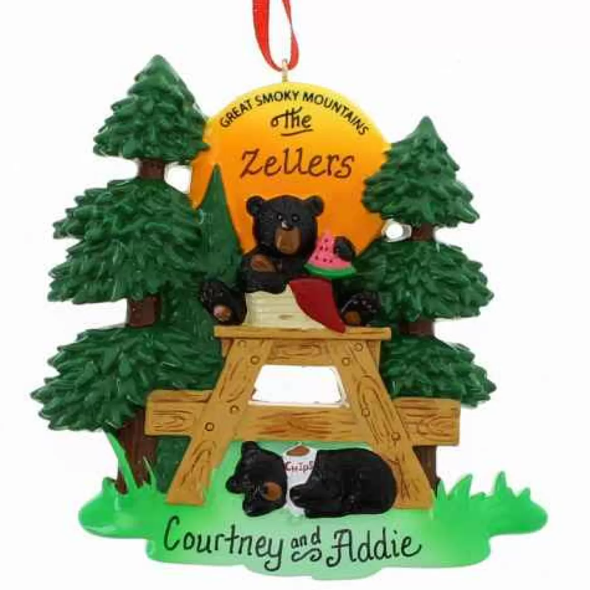 Christmas Place Black Bear Picnic Ornament Hot