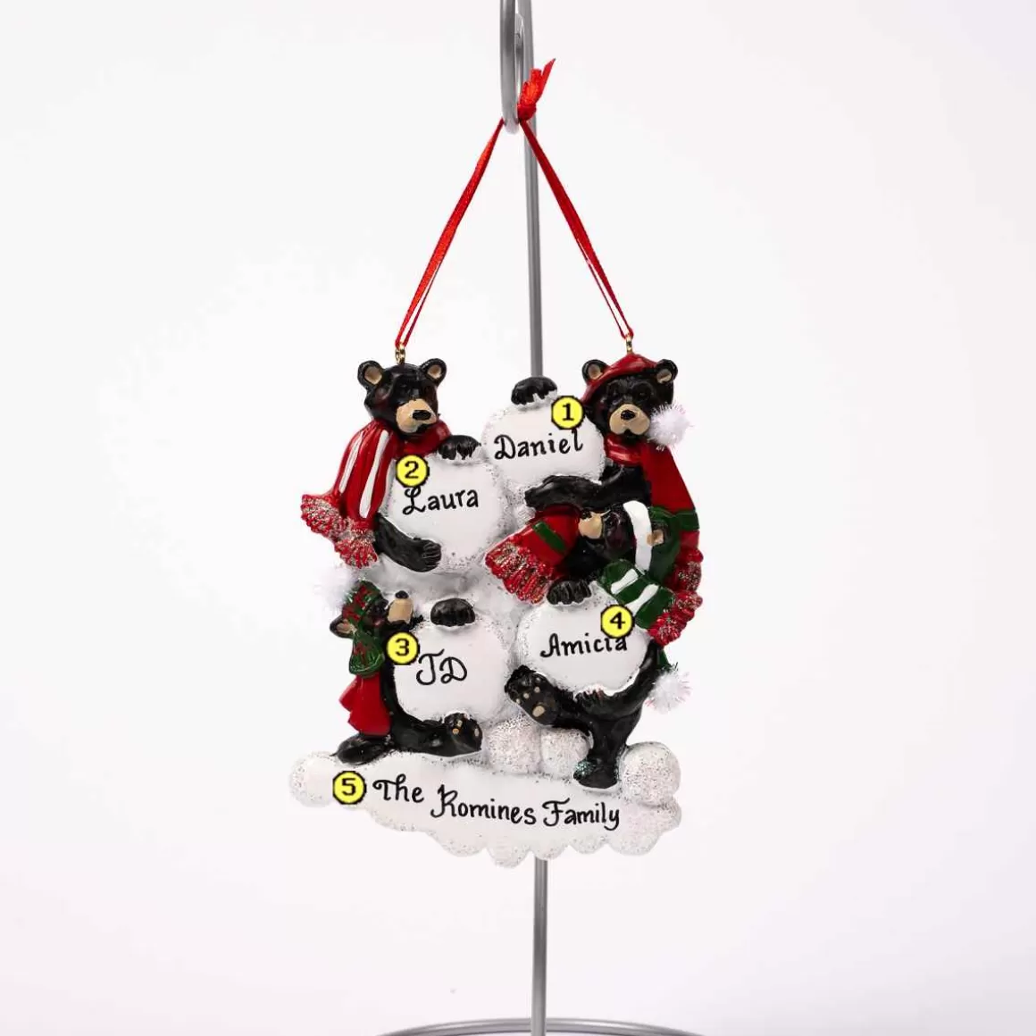 Christmas Place Black Bear Snowball Family Of 4 New