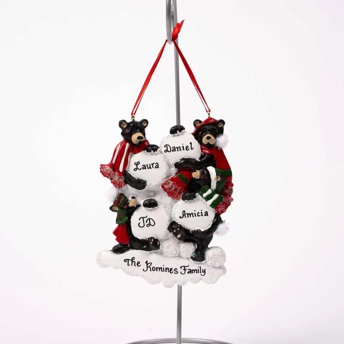 Christmas Place Black Bear Snowball Family Of 4 New