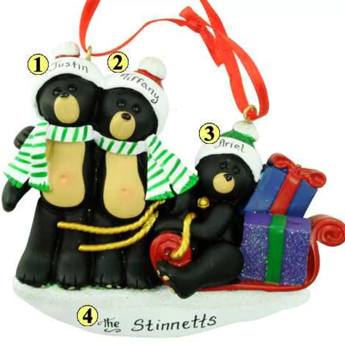 Christmas Place Black Bears Family Of 3 Cheap