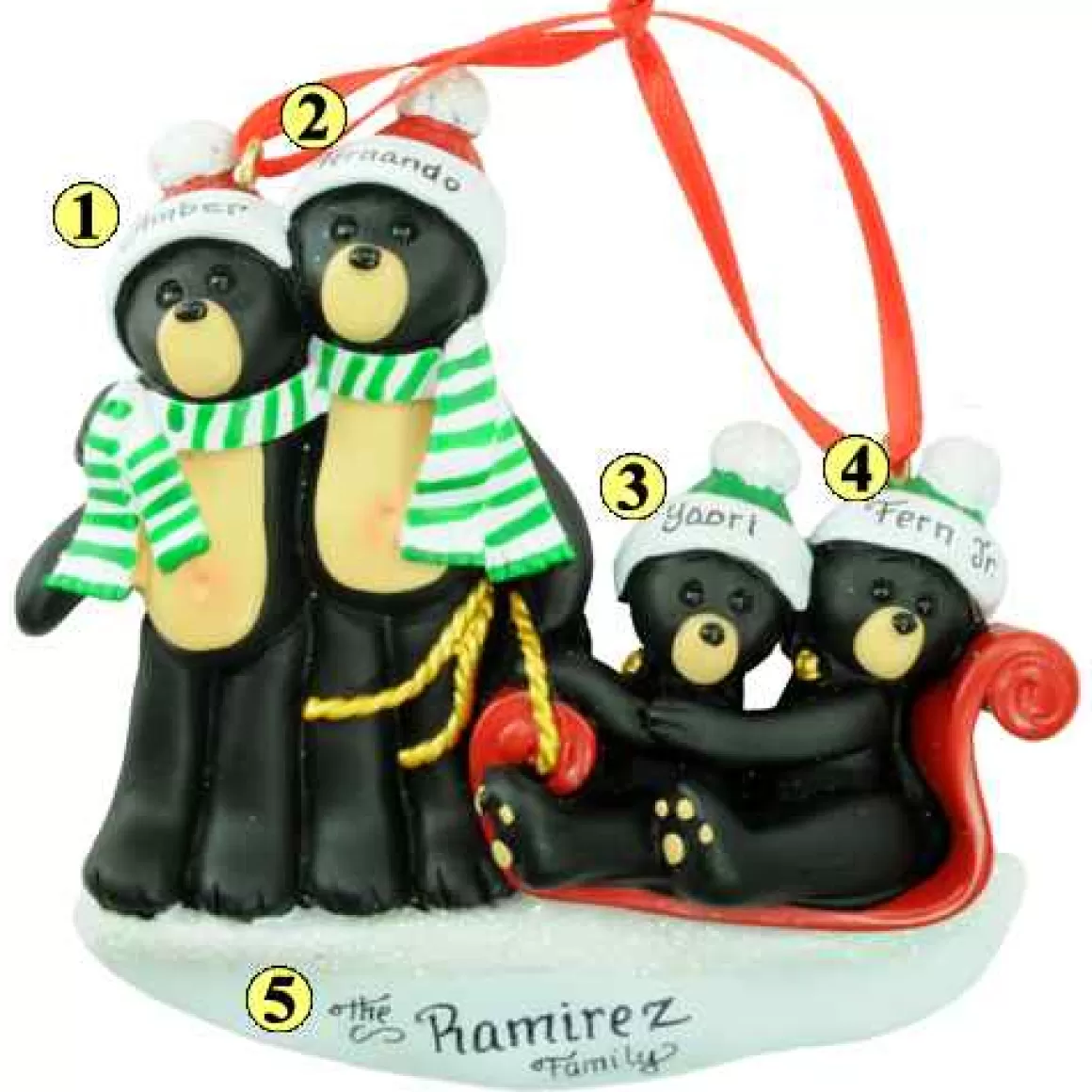 Christmas Place Black Bears Family Of 4 Fashion