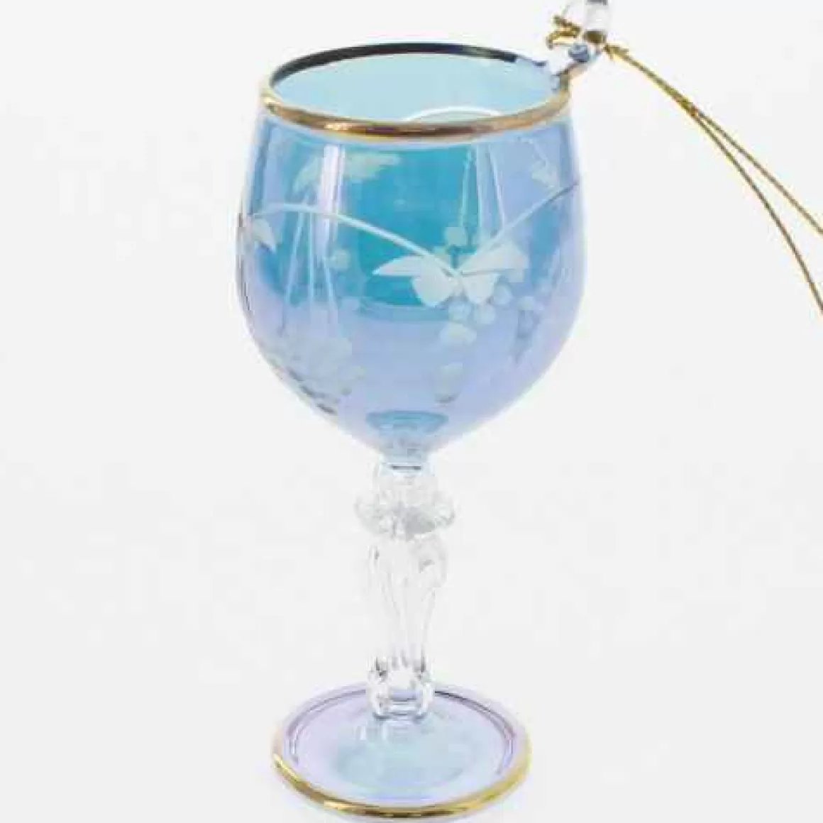 Christmas Place Blue Wine Glass Ornament Shop