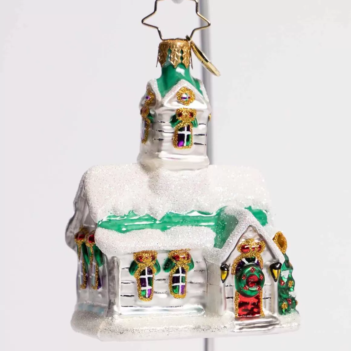 Christmas Place Boughs Of Holly Chapel Glass Gem Ornament Sale