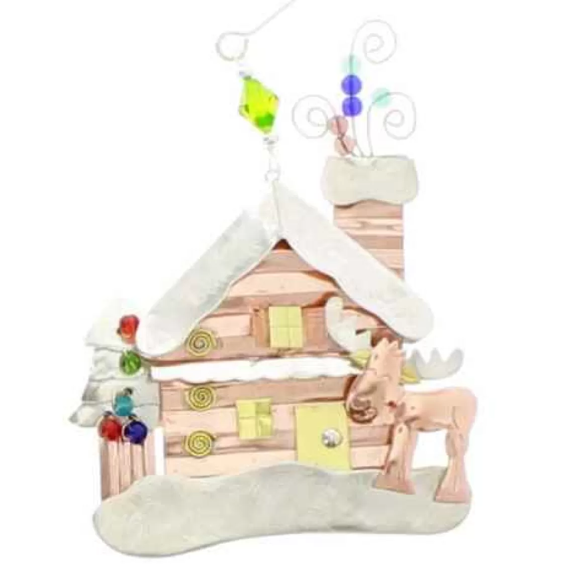 Christmas Place Brass Cabin Ornament Discount