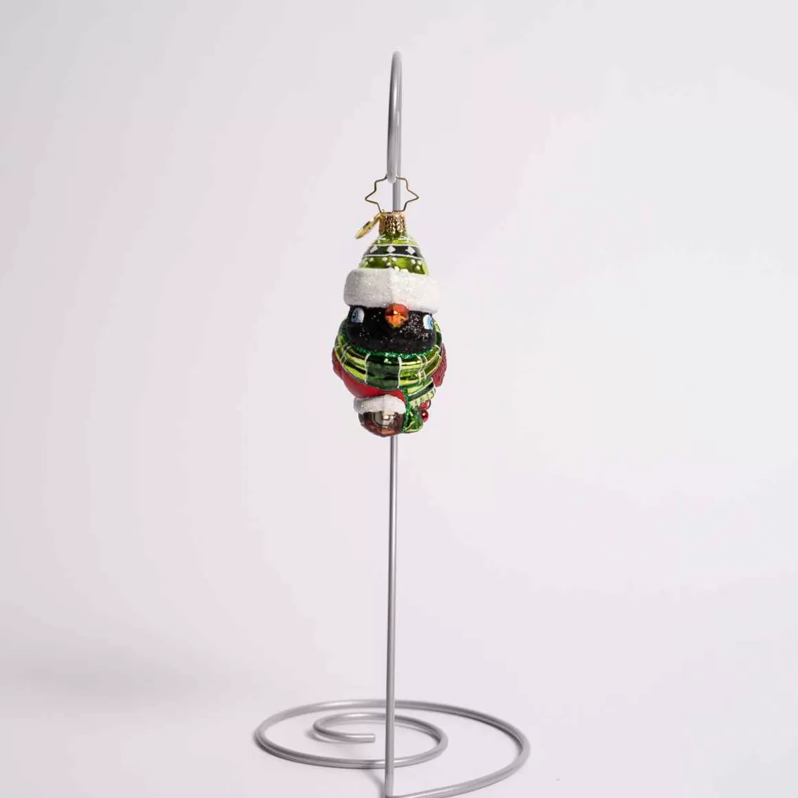 Christmas Place Bundled Up Feathered Friend Glass Gem Ornament Sale