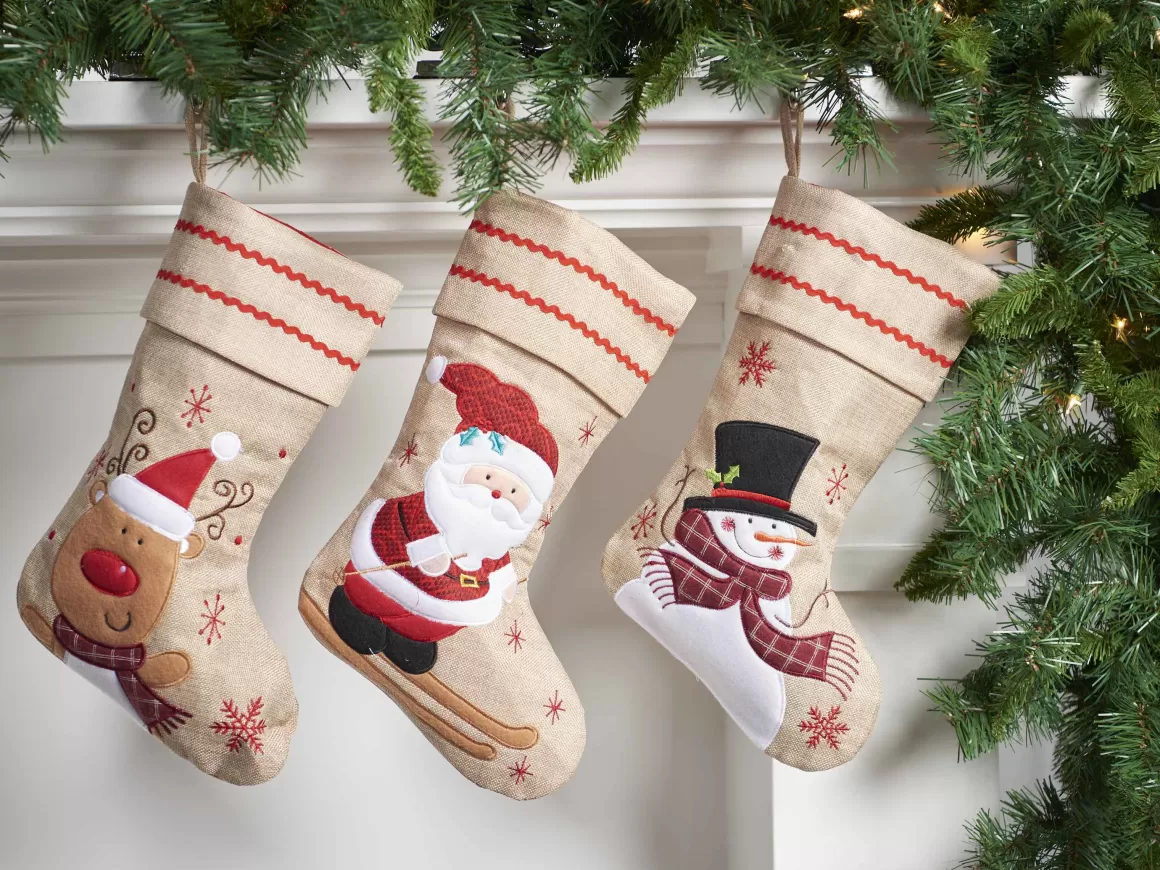 Christmas Place Burlap Christmas Characters Stocking Outlet