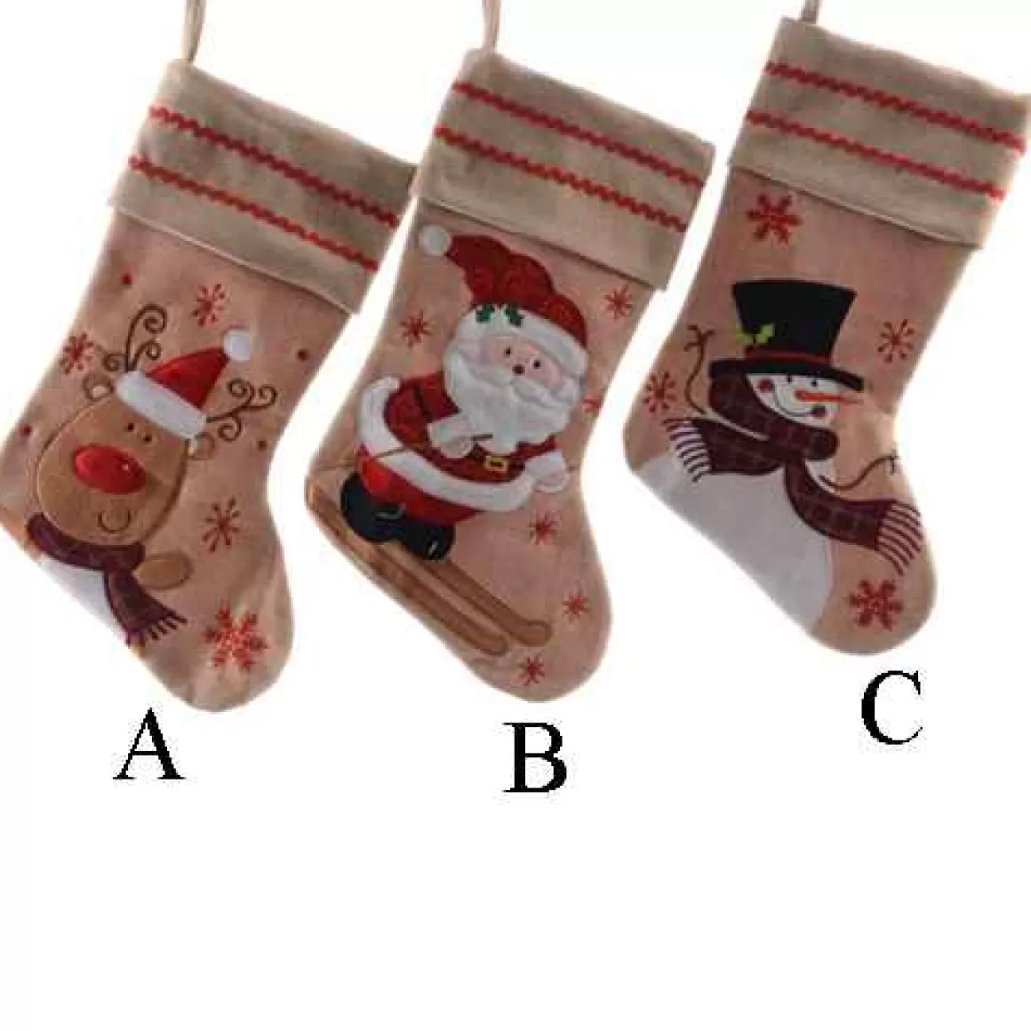 Christmas Place Burlap Christmas Characters Stocking Outlet