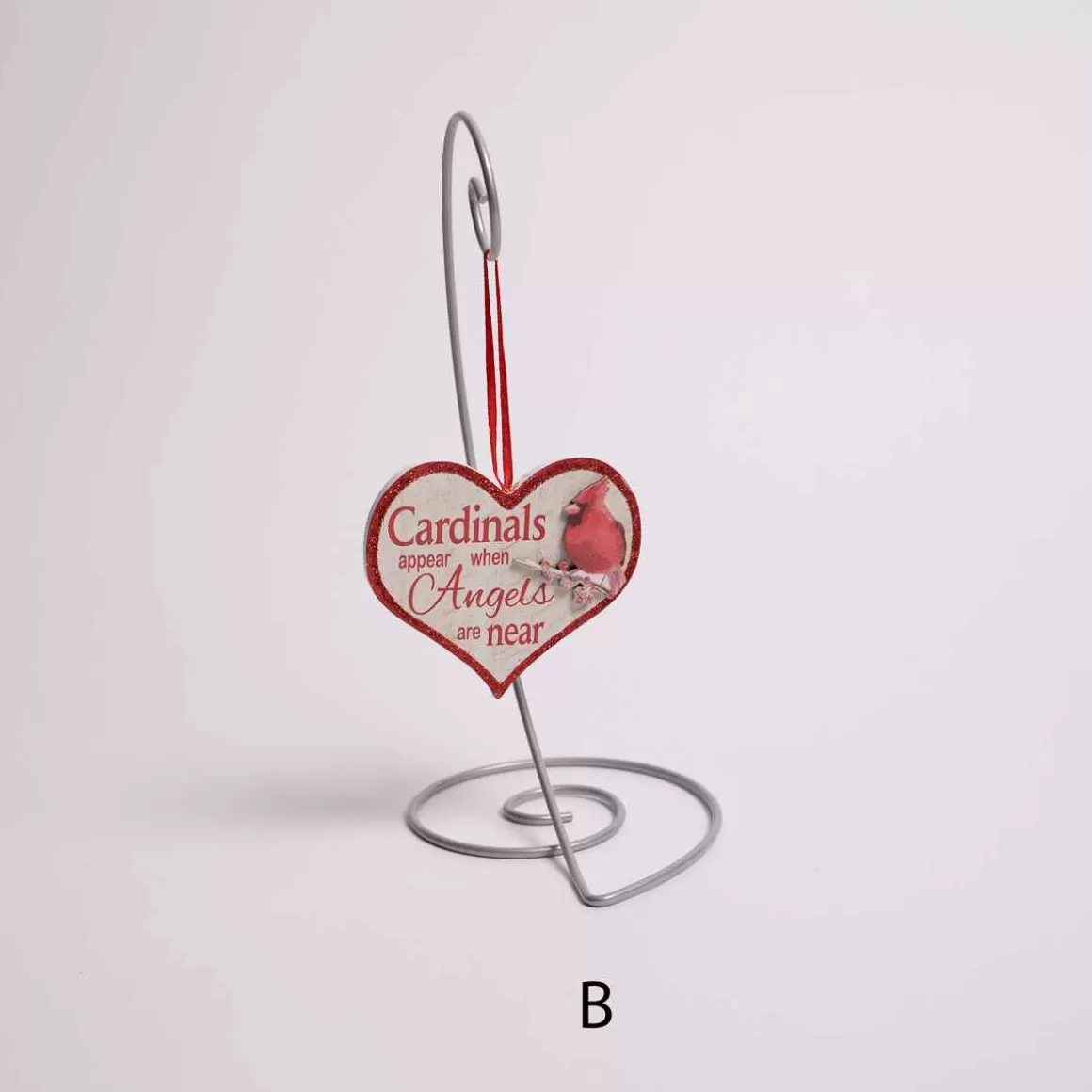 Christmas Place Cardinal Heart Sign Ornaments Clearance