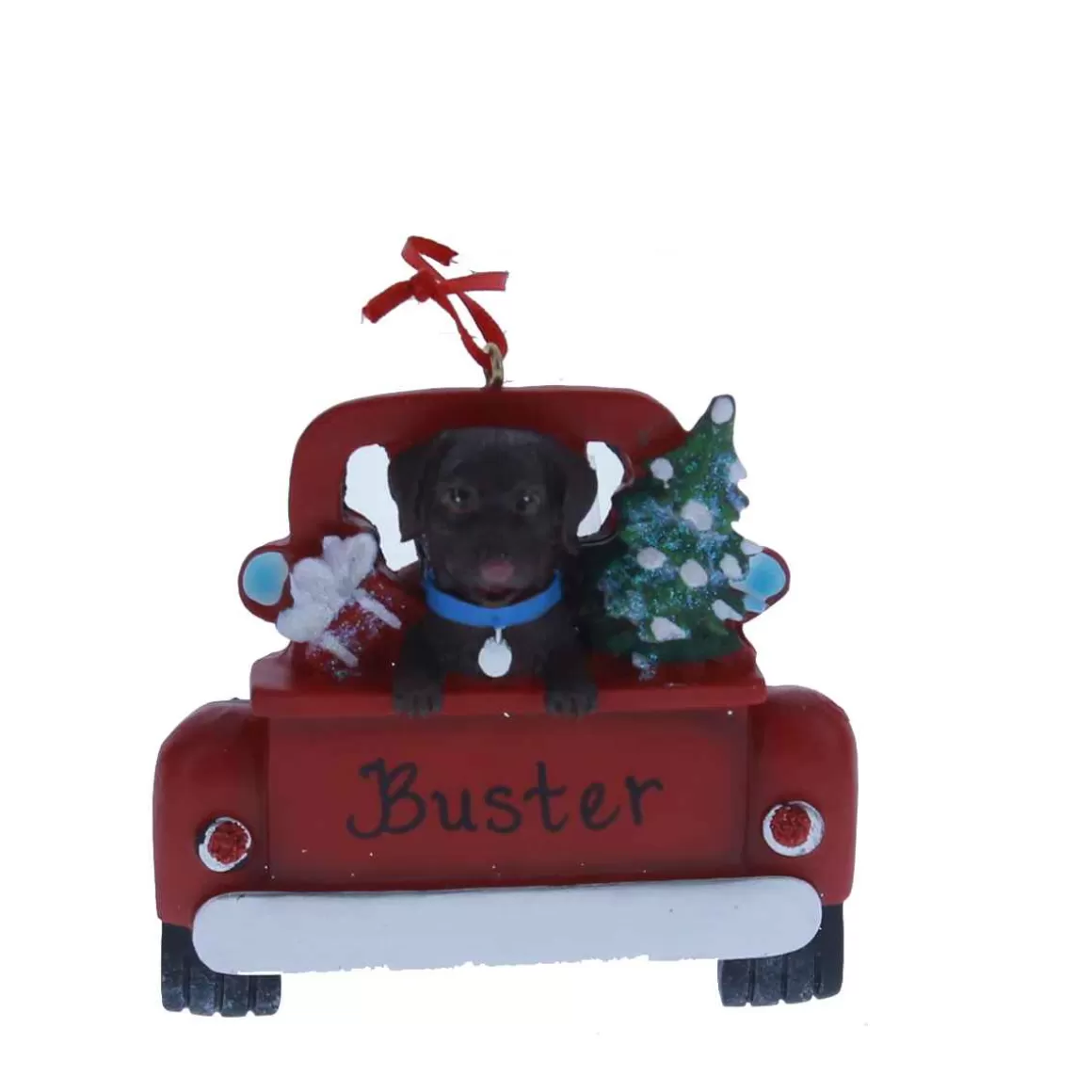 Christmas Place Chocolate Lab In Back Of Truck Ornament Sale