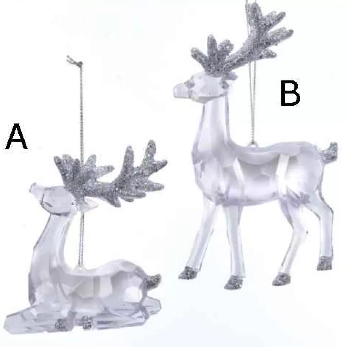 Christmas Place Clear And Silver Reindeer Ornament Clearance