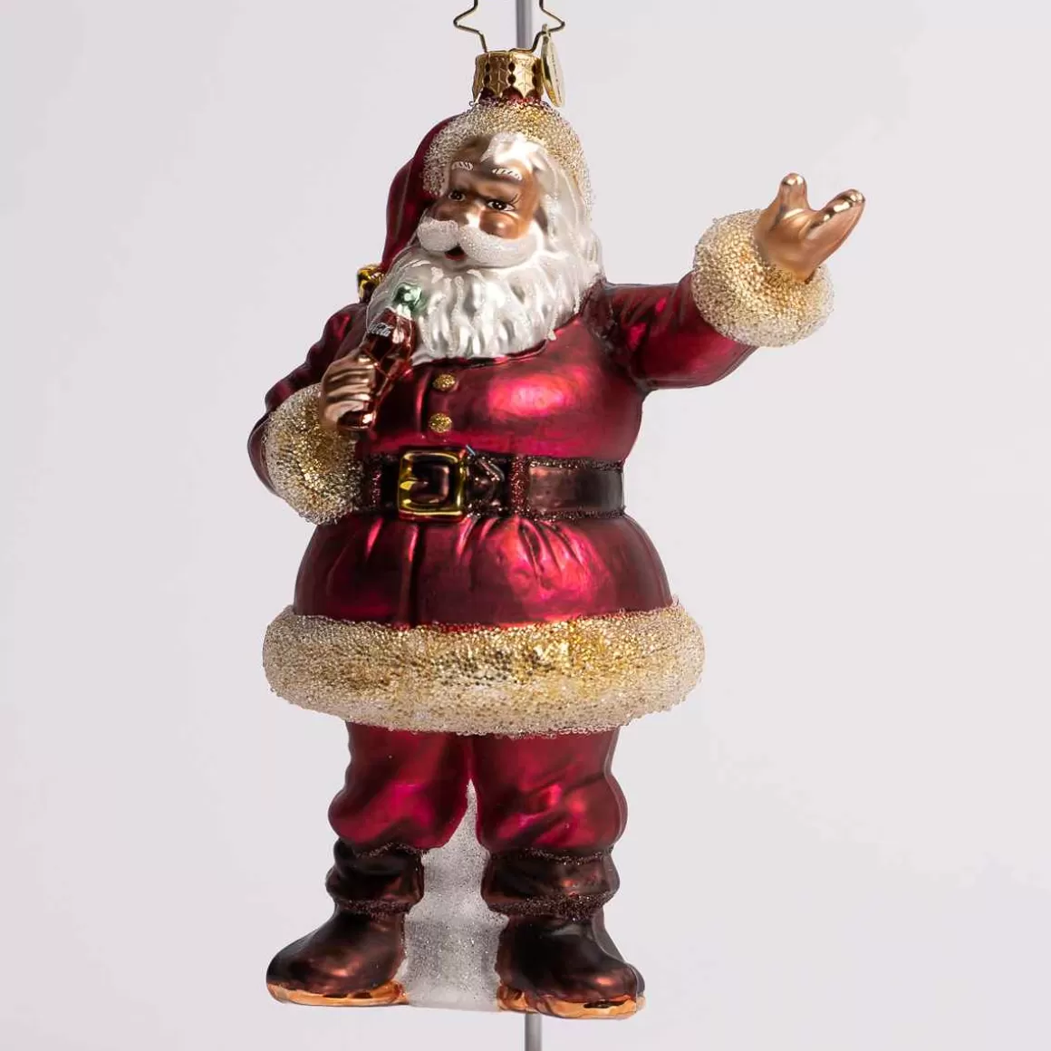 Christmas Place Coca Cola Santa Glass Ornament Online