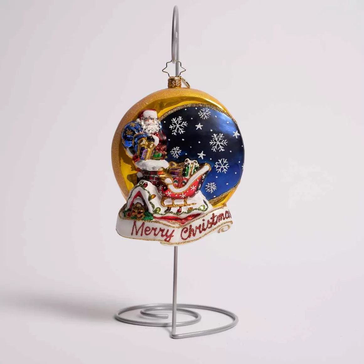 Christmas Place Crescent Moon Christmas Glass Ornament Clearance