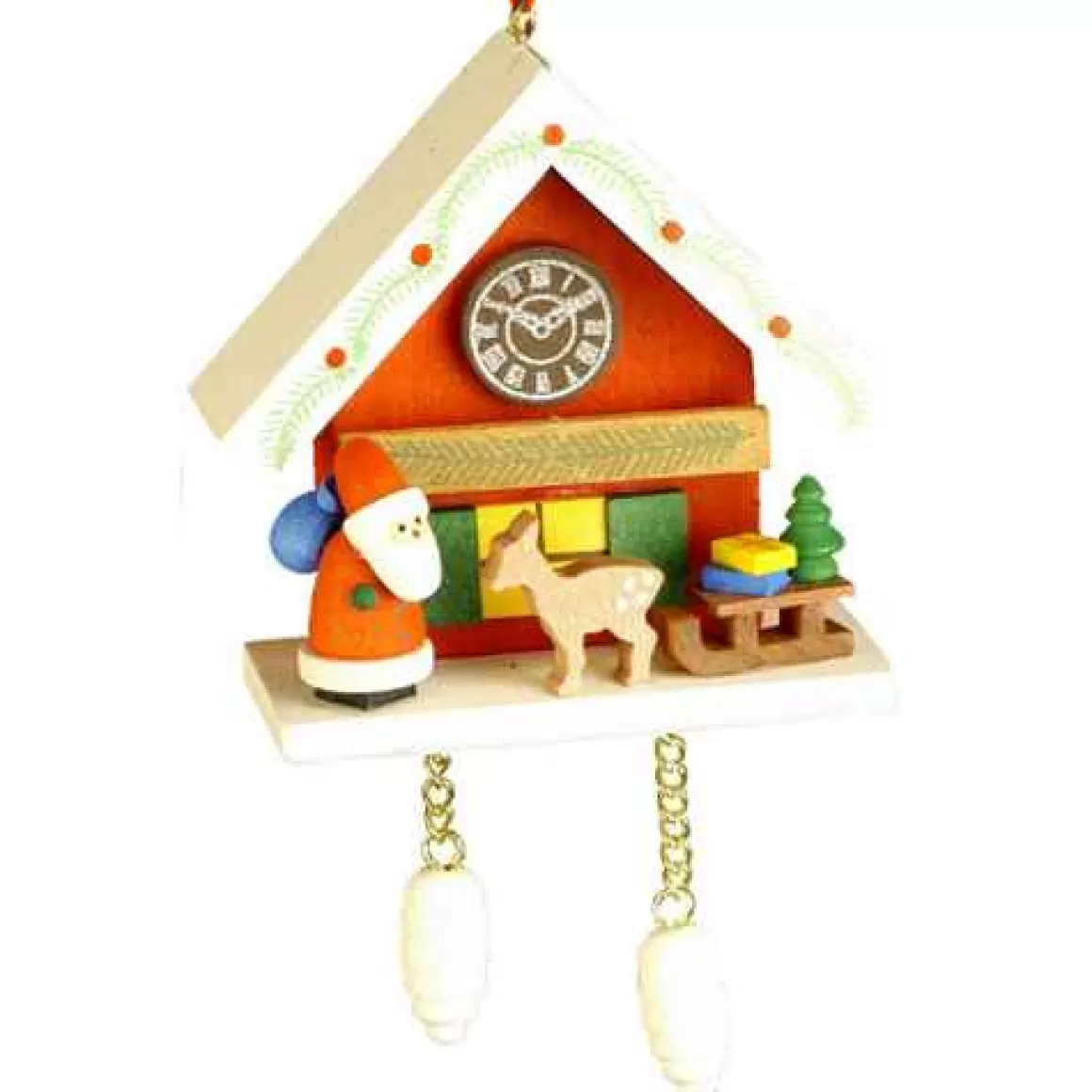 Christmas Place Cuckoo Clock With Santa Ornament Hot