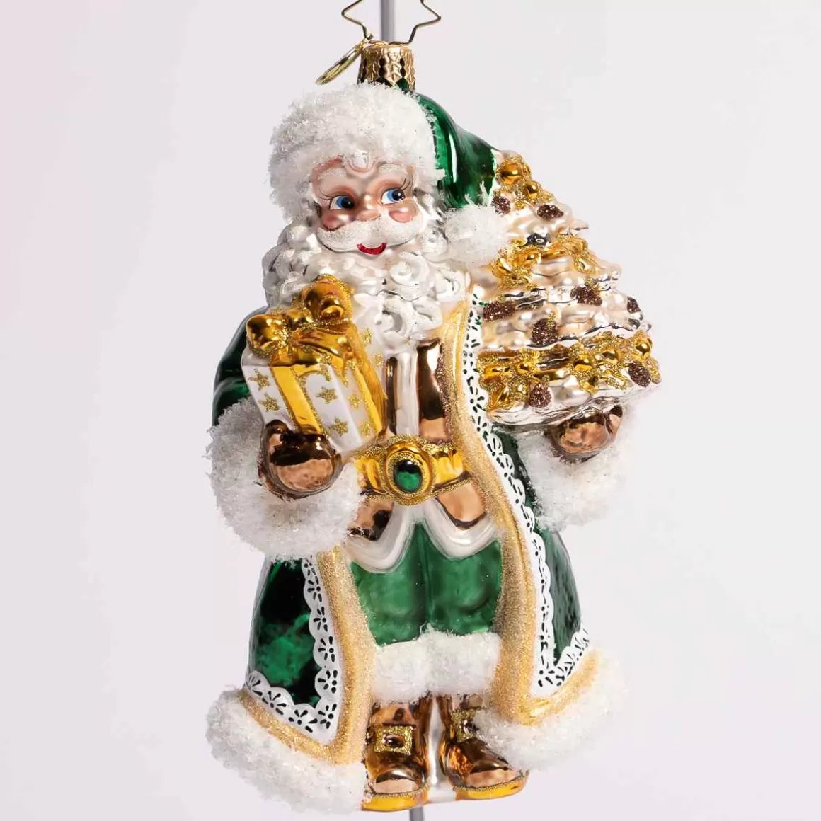 Christmas Place Emerald City Santa Glass Ornament Hot