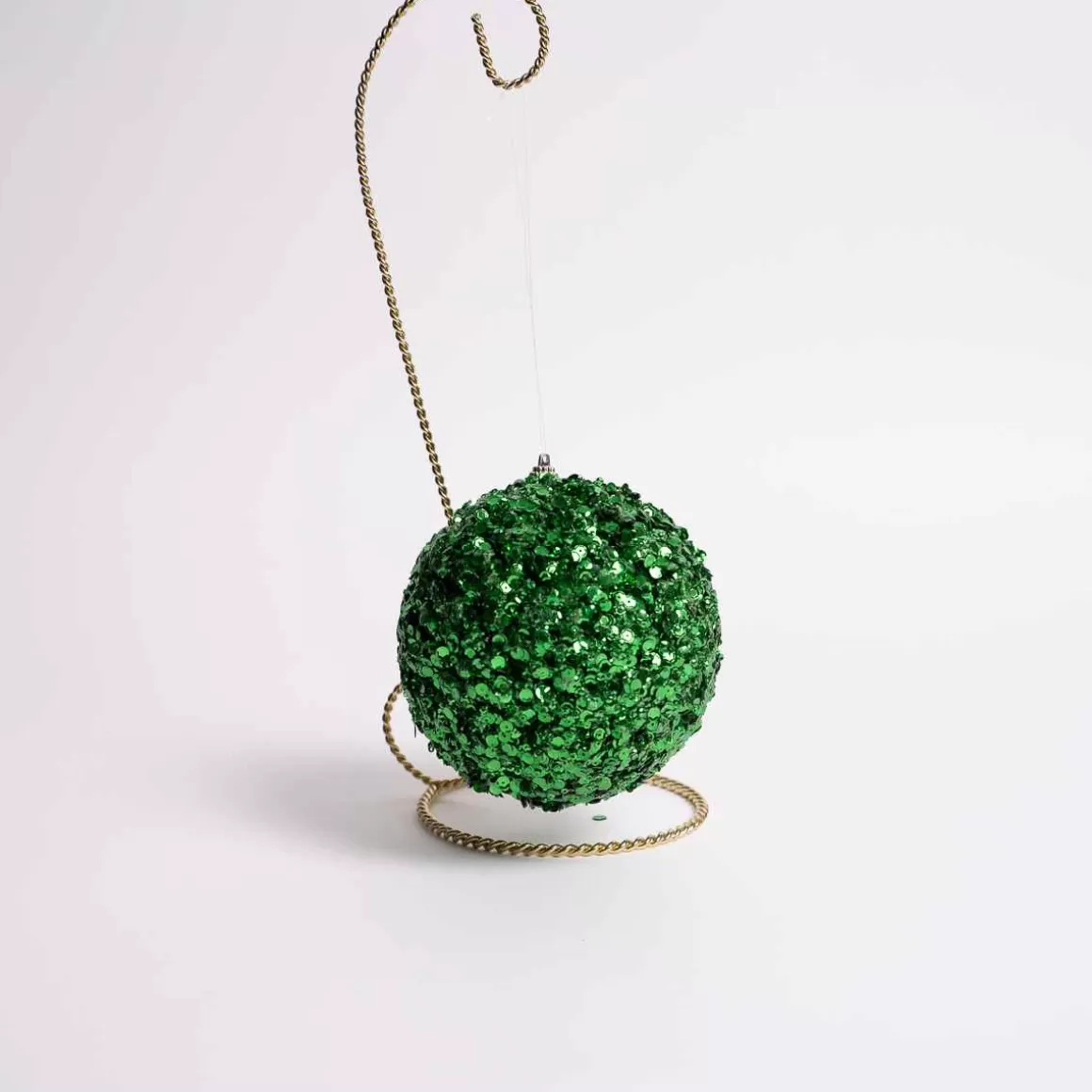 Christmas Place Emerald Sequin Acrylic Jewel Ball Ornament Fashion