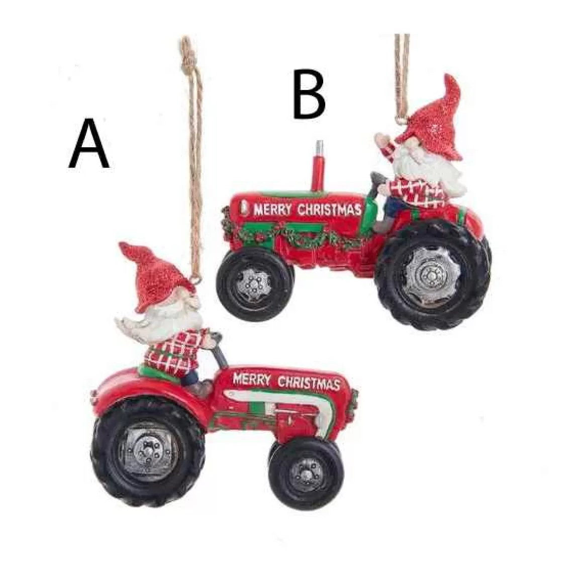 Christmas Place Farm Gnome Riding Tractor Ornament Store