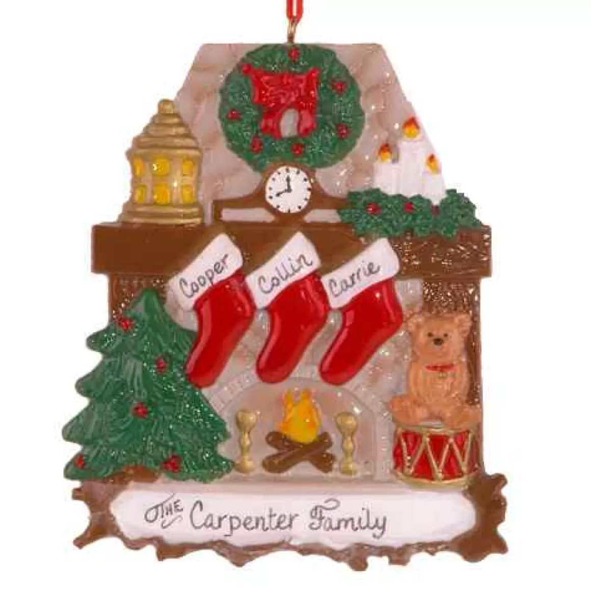 Christmas Place Fireplace With Stockings Family Of 3 Best Sale