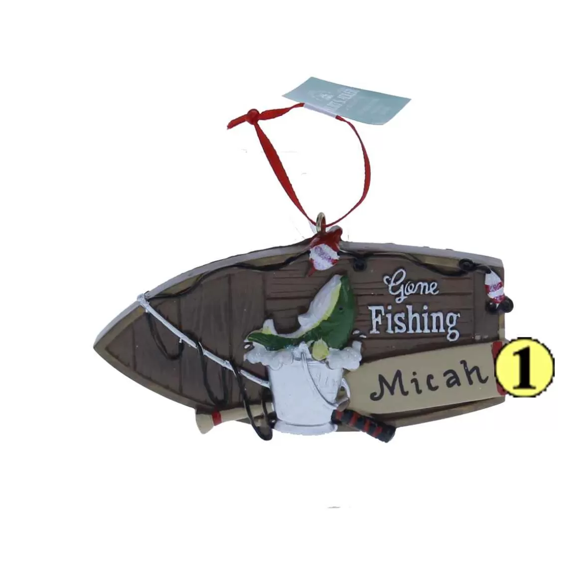 Christmas Place Fishing Boat Ornament Cheap