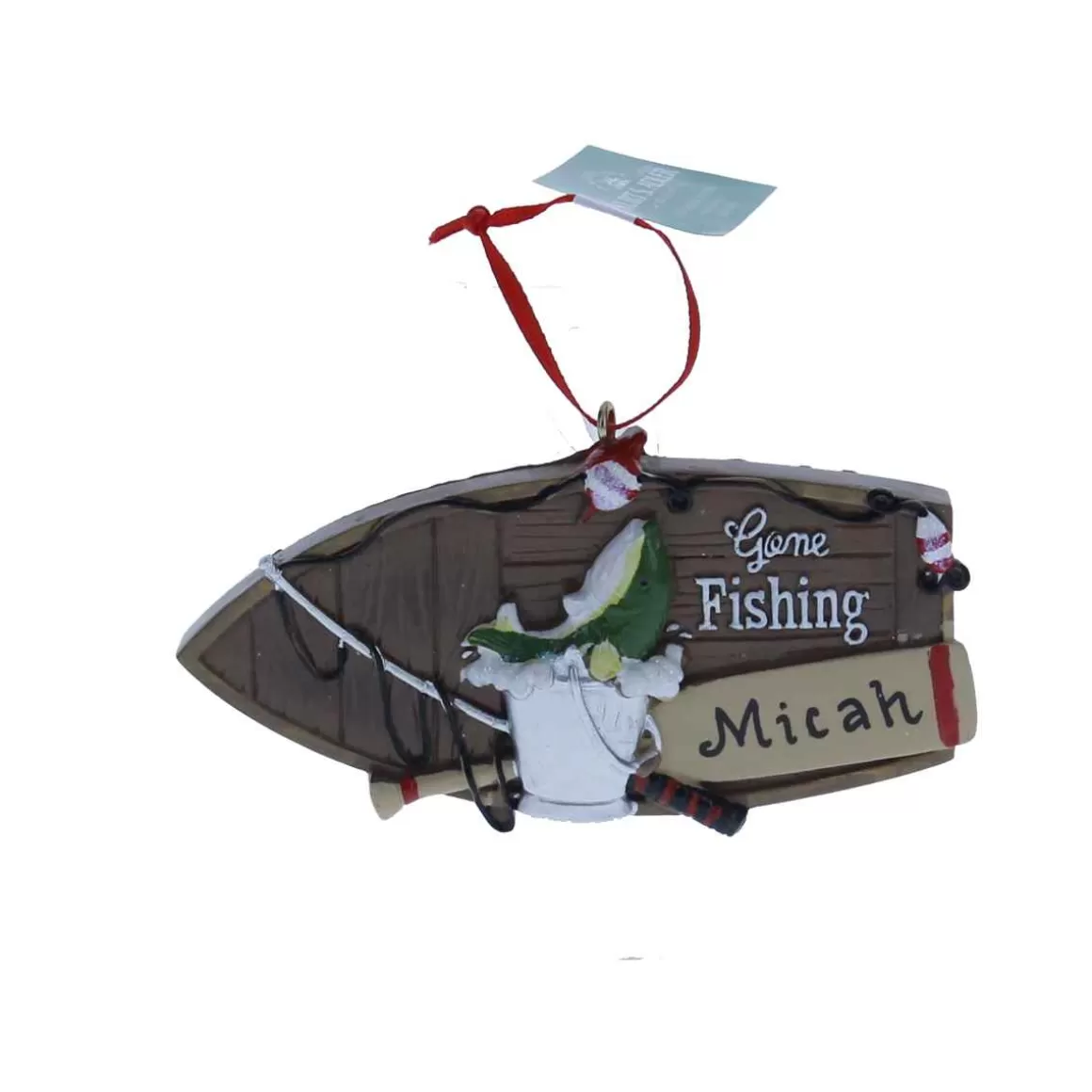 Christmas Place Fishing Boat Ornament Cheap