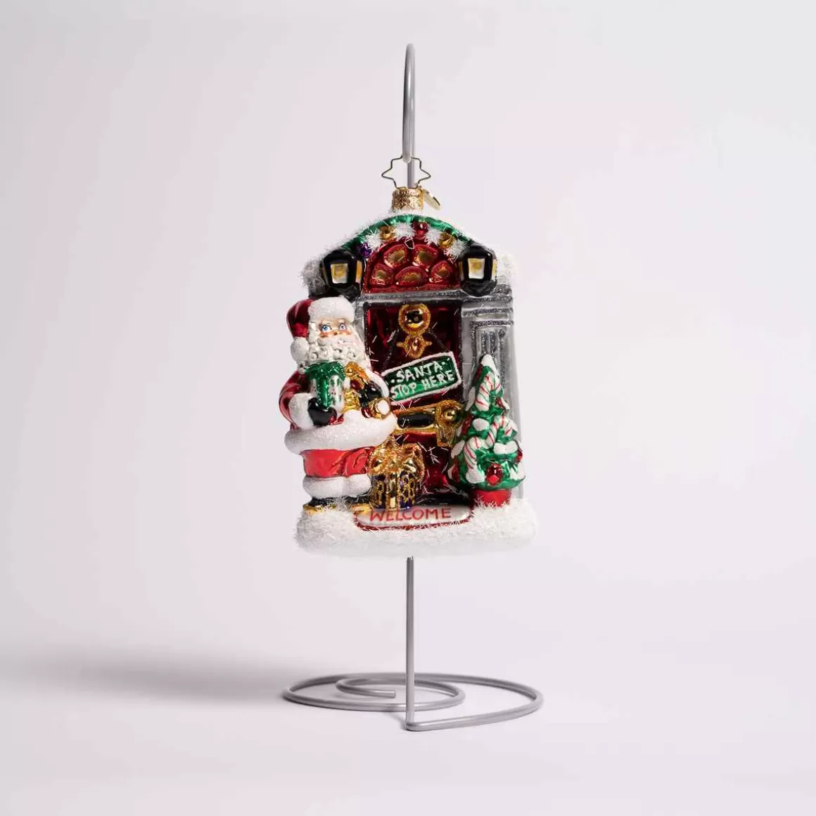 Christmas Place Front Door Delivery Glass Ornament Shop