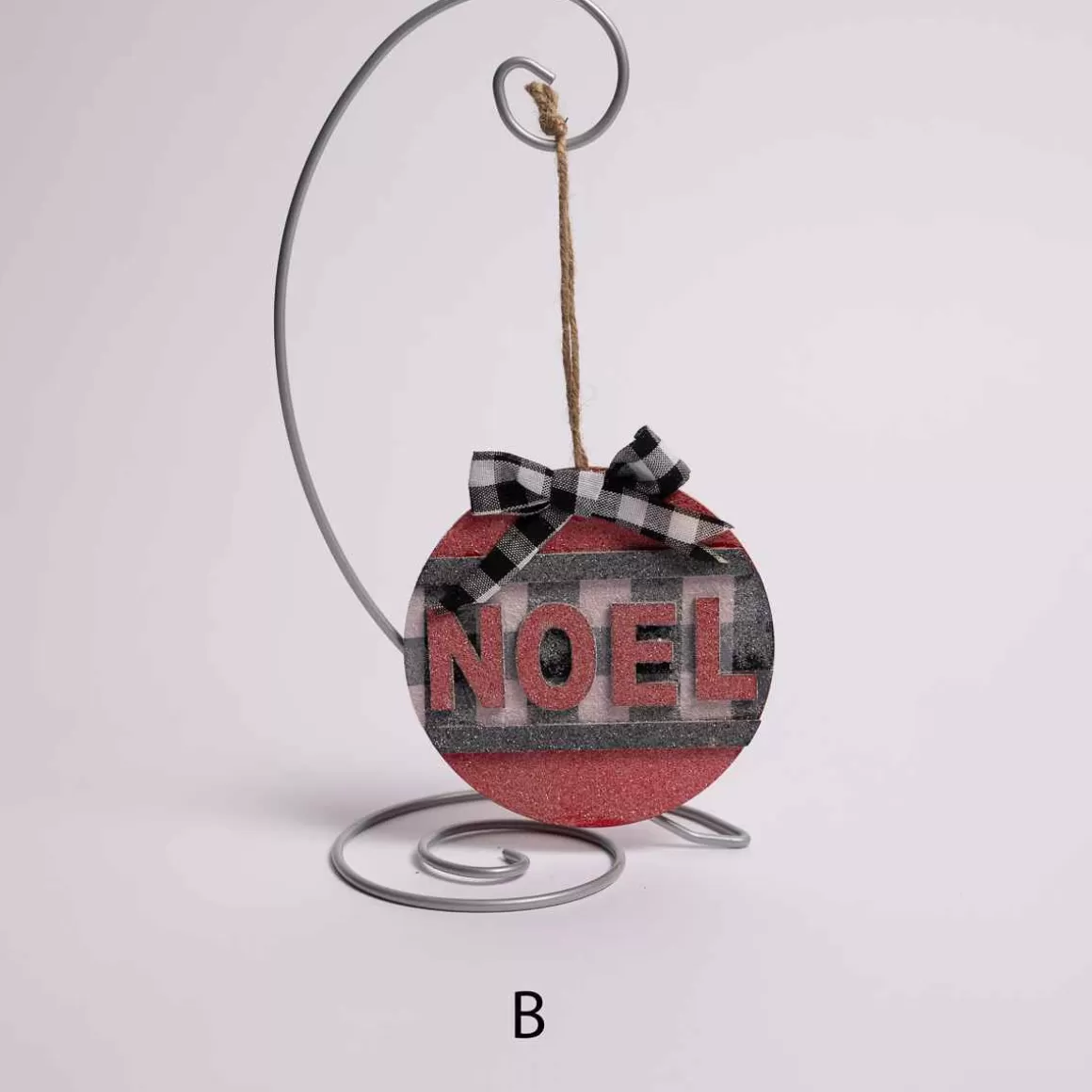 Christmas Place Gingham Holiday Round Ornament Fashion