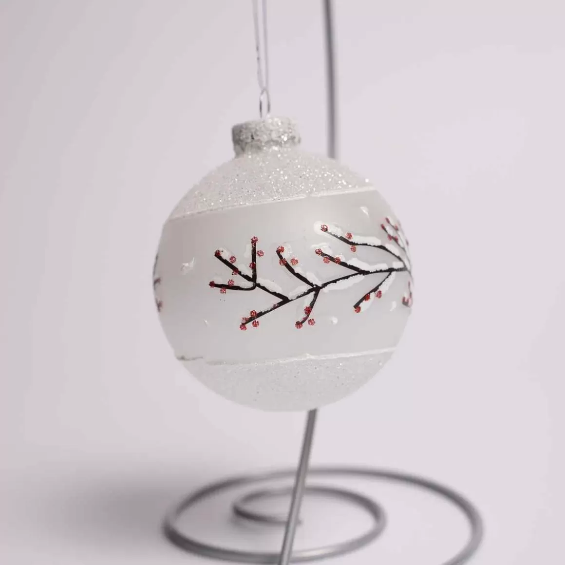 Christmas Place Glass Berry Branch Ball Cheap