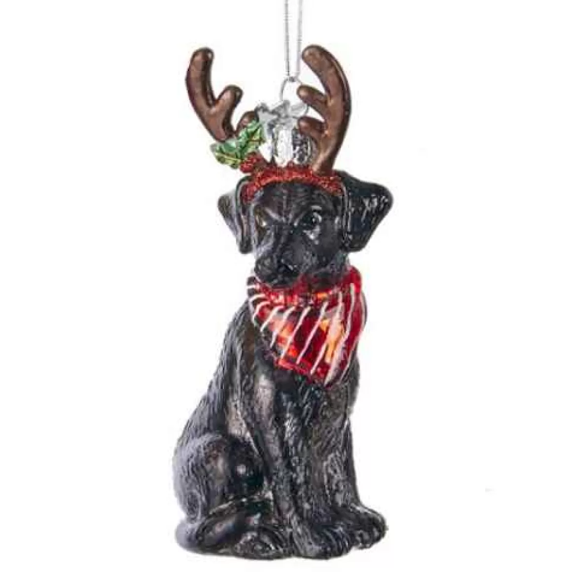 Christmas Place Glass Black Lab Ornament Cheap