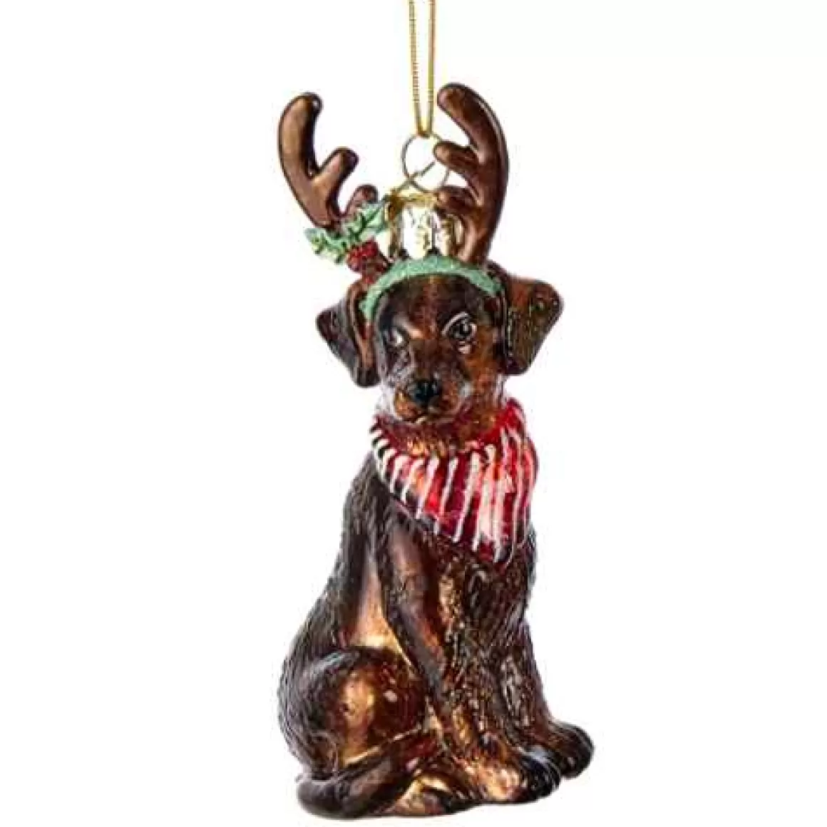 Christmas Place Glass Chocolate Lab Ornament Cheap