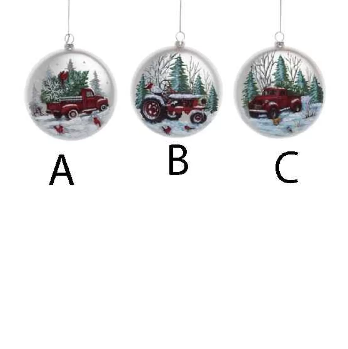 Christmas Place Glass Christmas Red Truck Ornament Flash Sale