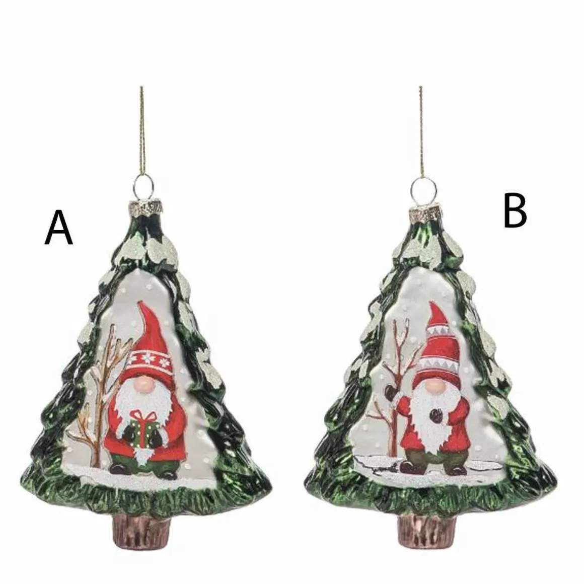 Christmas Place Glass Painted Gnome Tree Ornament Cheap