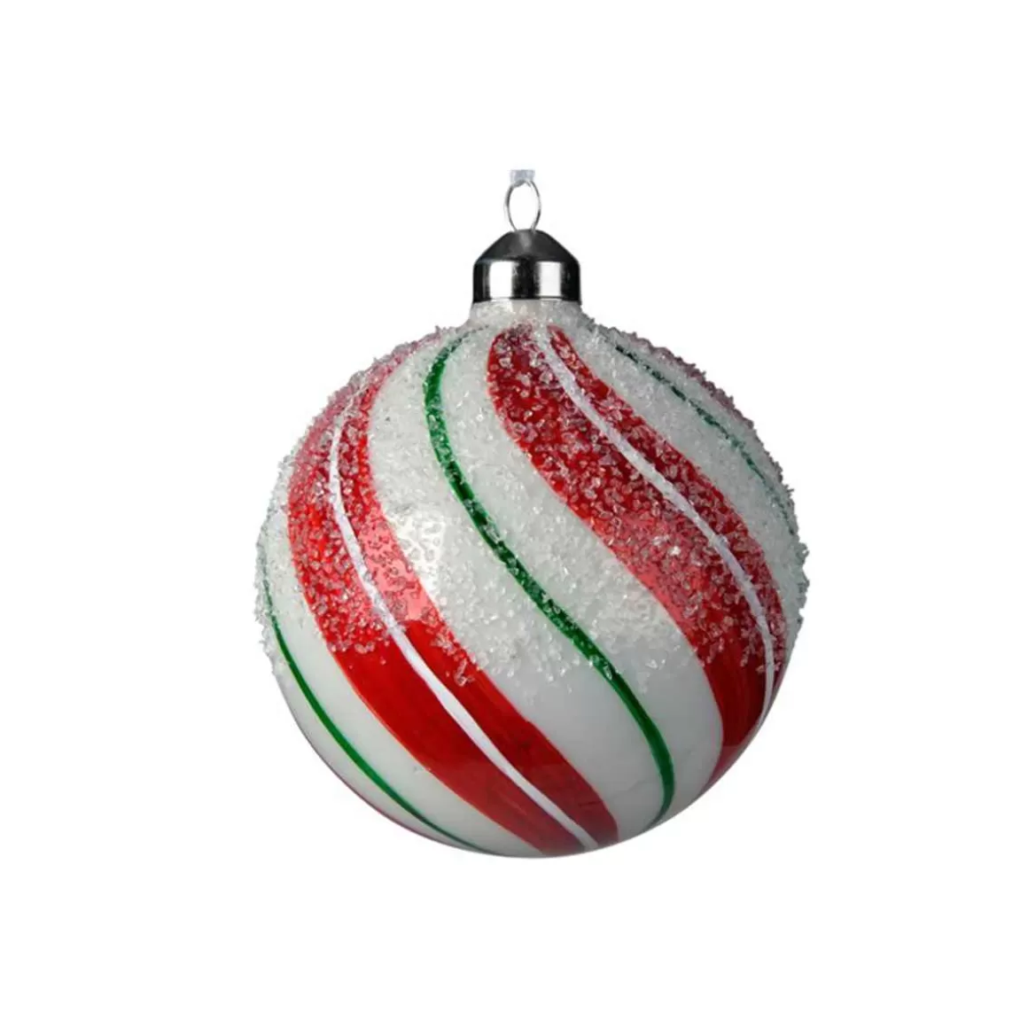 Christmas Place Glass Peppermint Ball Discount