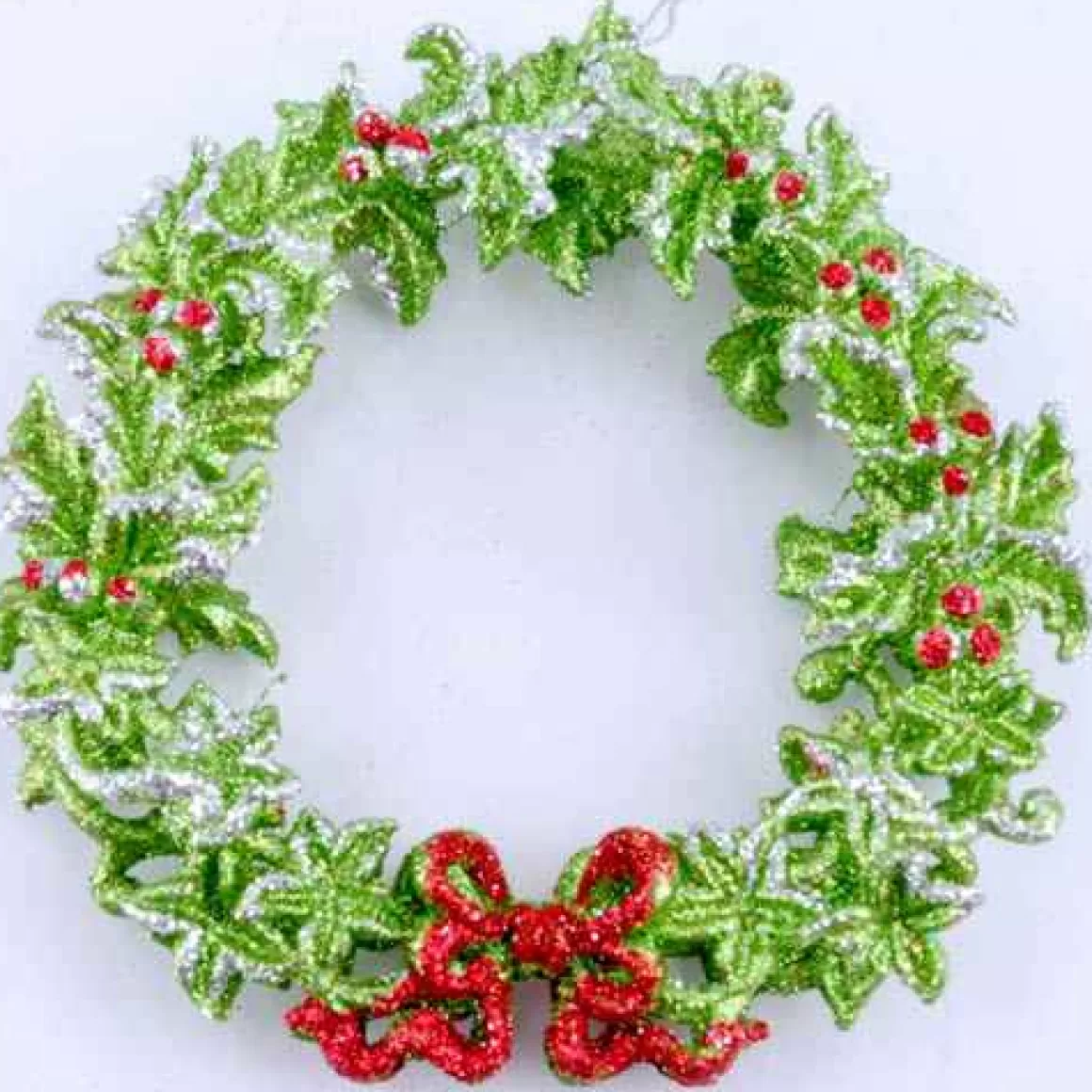 Christmas Place Glitter Wreath Ornament Outlet