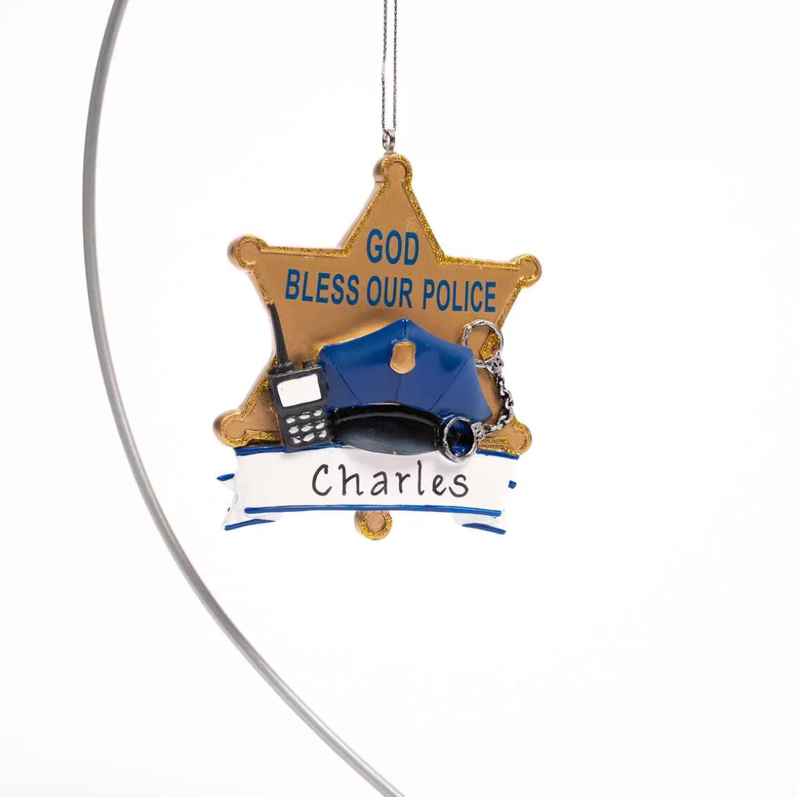 Christmas Place God Bless Our Police Ornament Best Sale