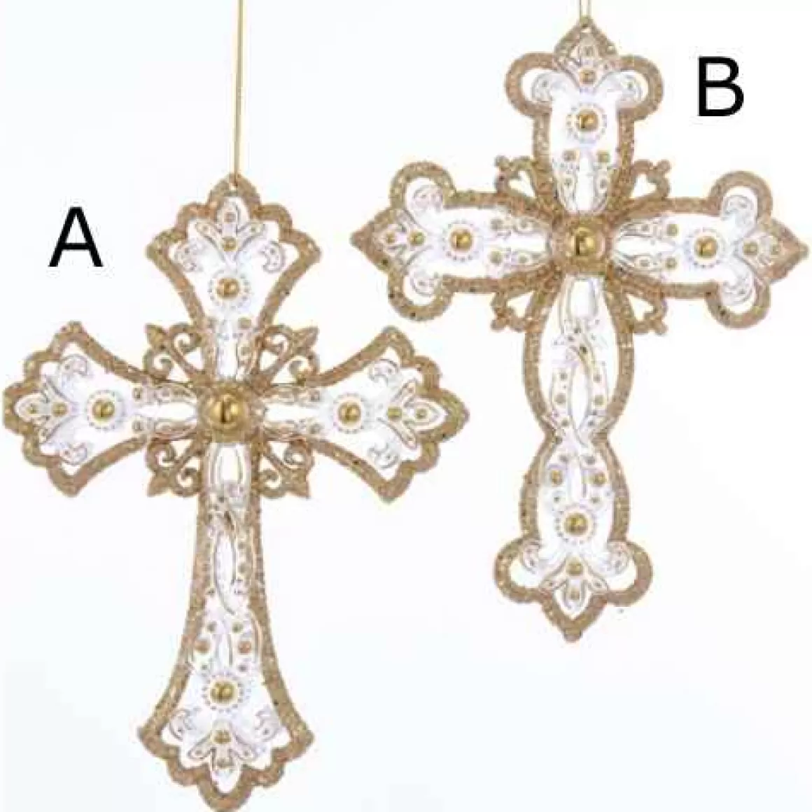 Christmas Place Gold And Silver Cross Ornament Cheap