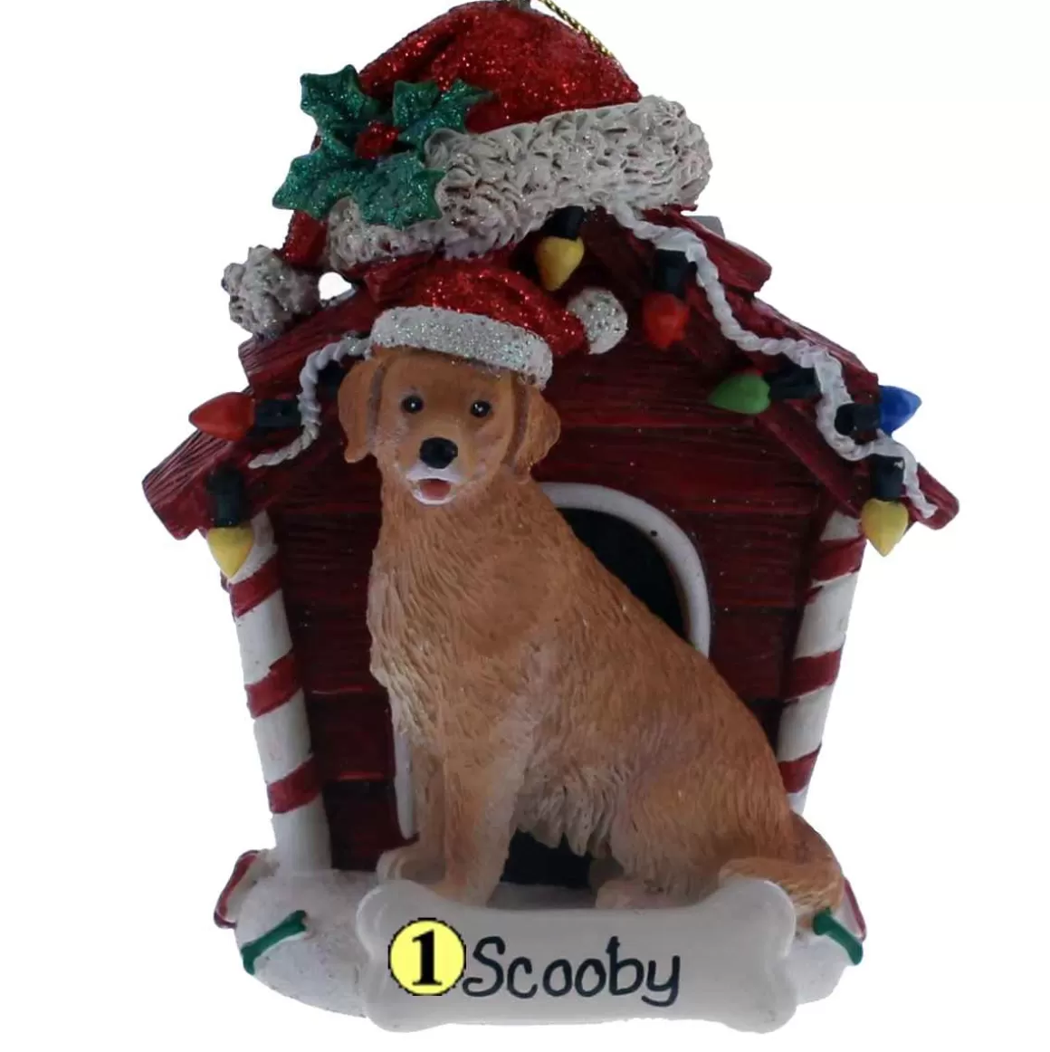 Christmas Place Golden Retriever Doghouse Clearance