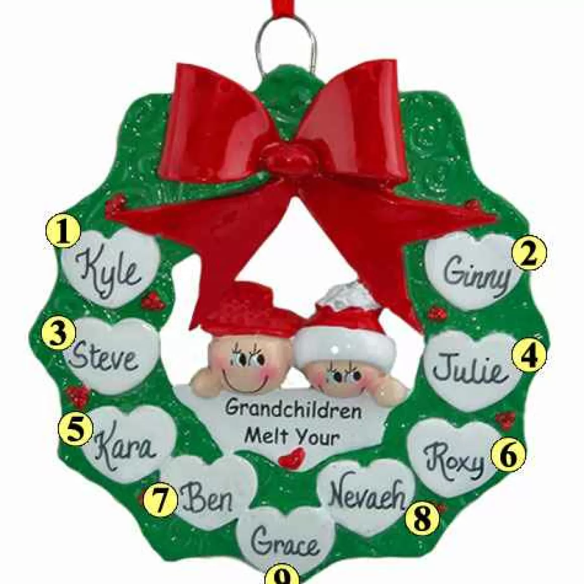 Christmas Place Grandchildren Wreath Family Of 9 Fashion