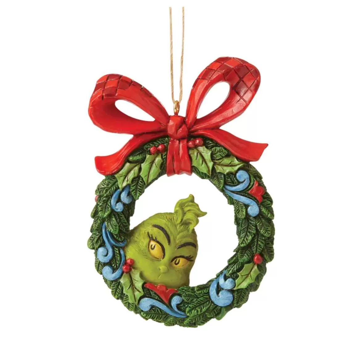 Christmas Place Grinch Peeking Thru Wreath Ornament Online