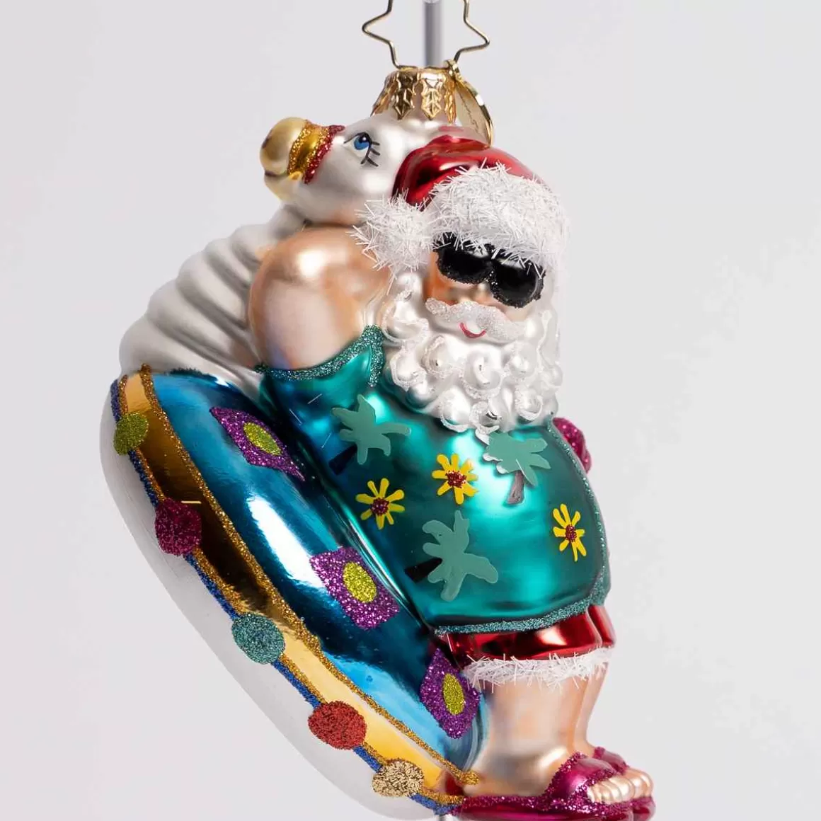 Christmas Place Ho Ho Holiday In The Sun Glass Ornament Fashion