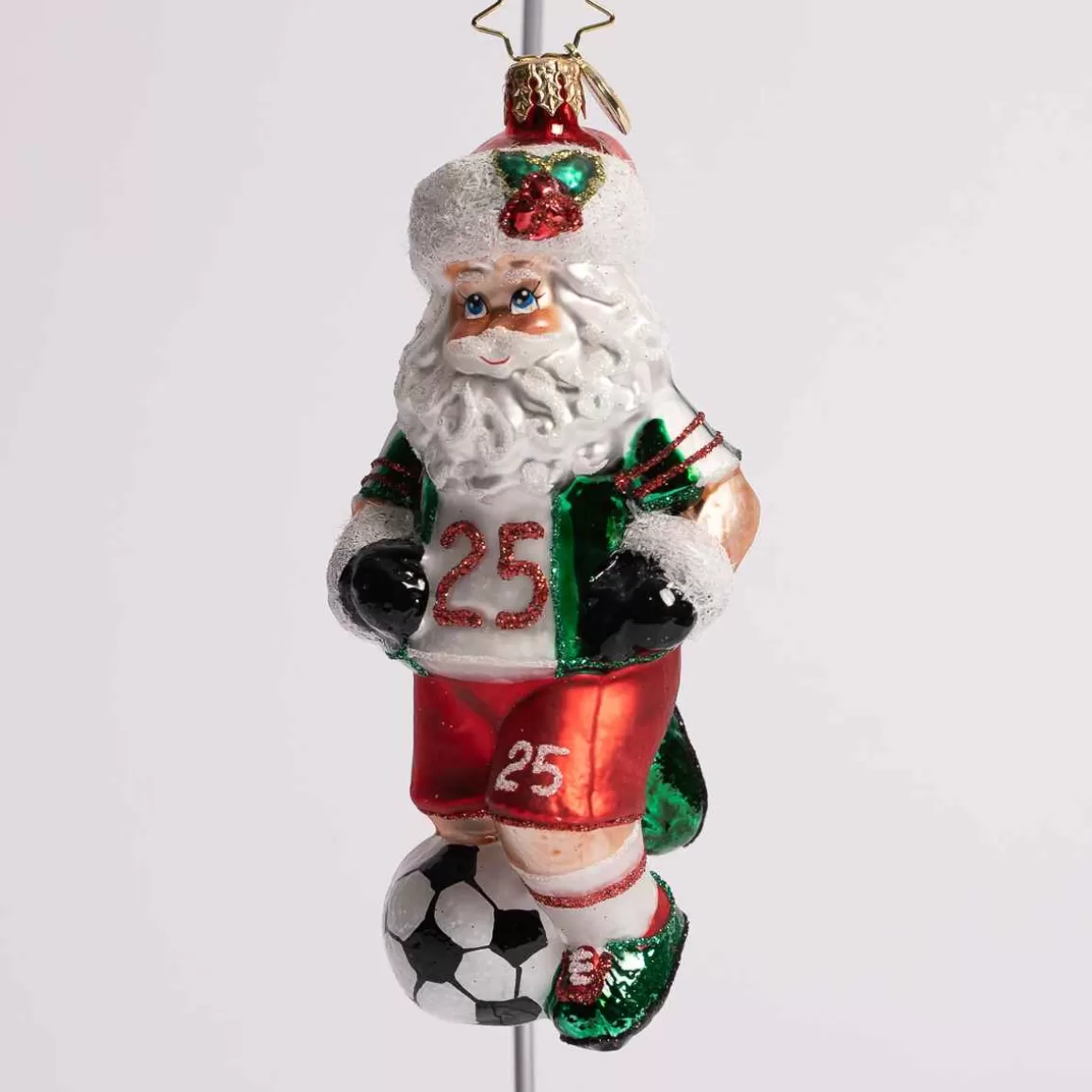 Christmas Place Kick It Like Kringle Glass Ornament Fashion