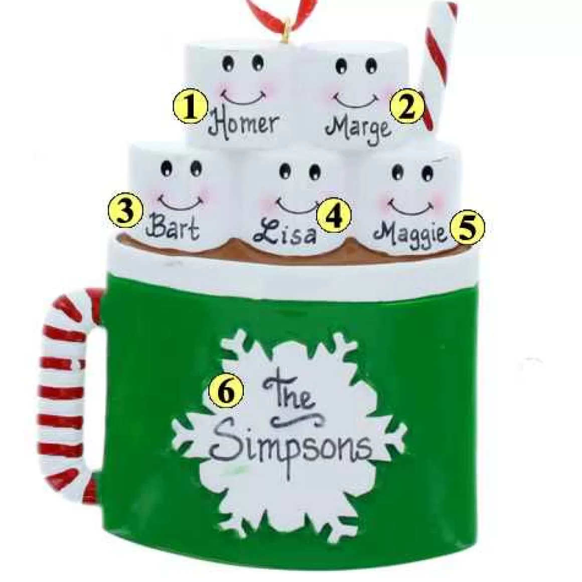 Christmas Place Marshmallow Mug Family Of 5 New