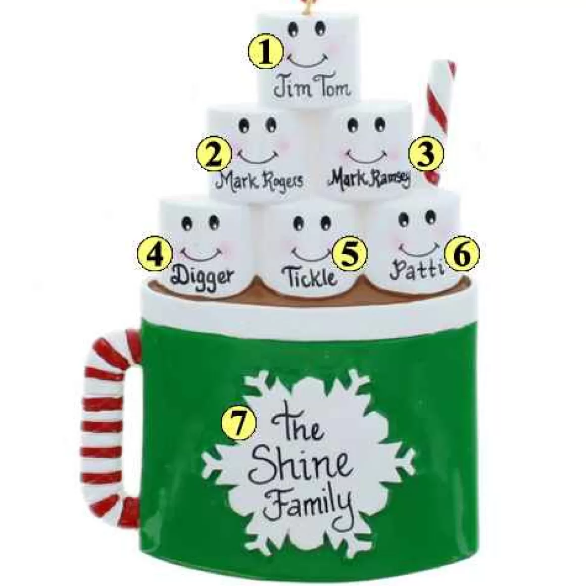 Christmas Place Marshmallow Mug Family Of 6 New