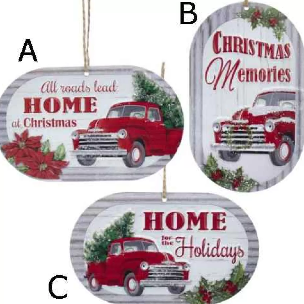 Christmas Place Metal Red Truck Ornaments Cheap