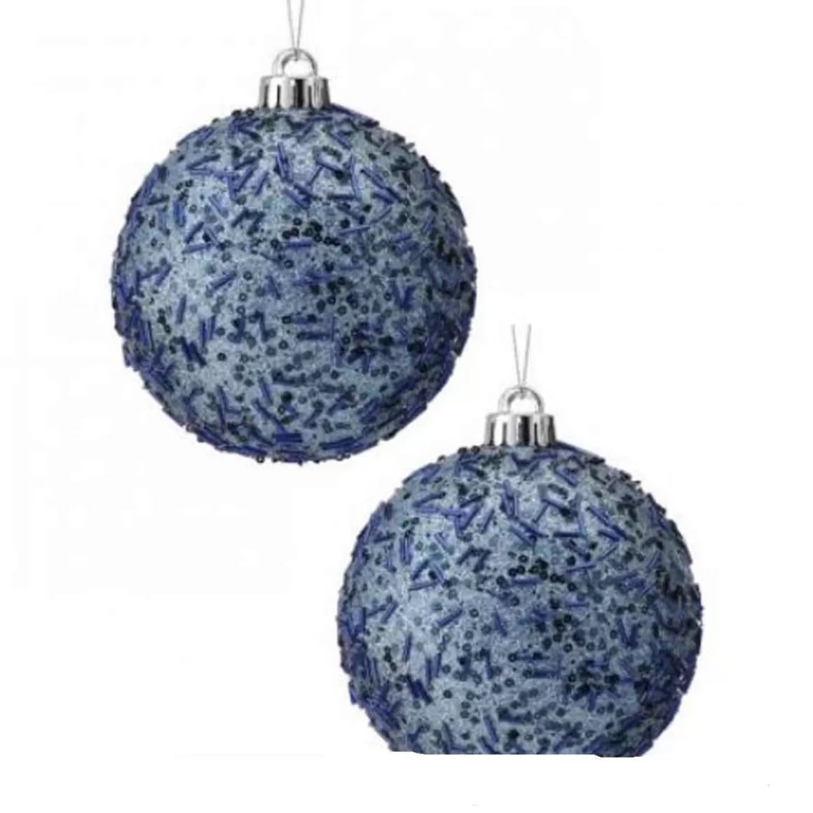 Christmas Place Midnight Blue Beaded Glitter Ball Outlet