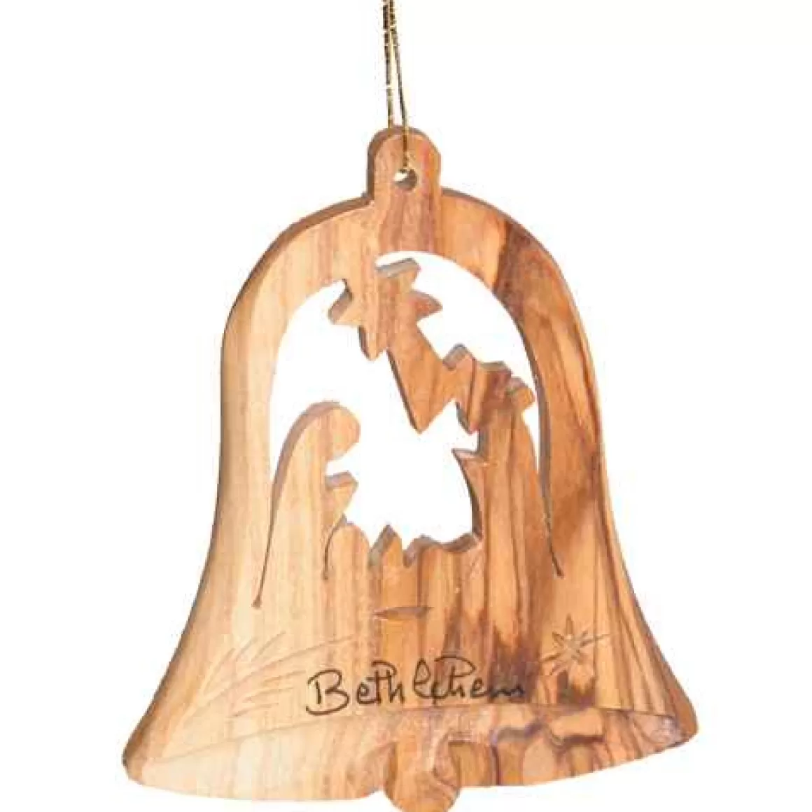 Christmas Place Olivewood Bell Nativity Ornament Sale