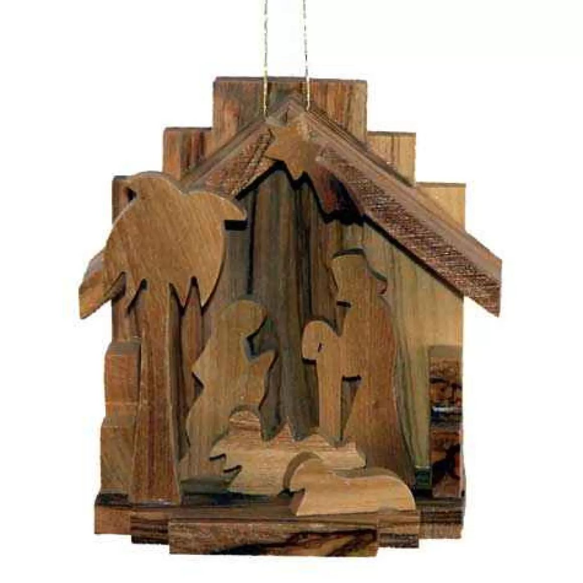 Christmas Place Olivewood Medium Grotto Ornament New