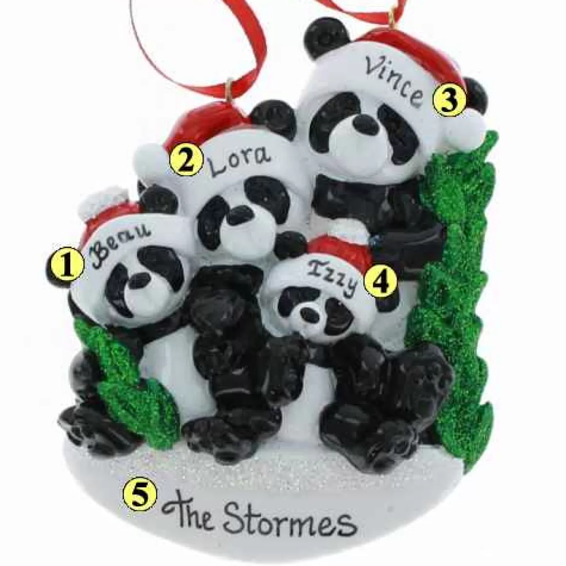 Christmas Place Panda Family Of 4 Store