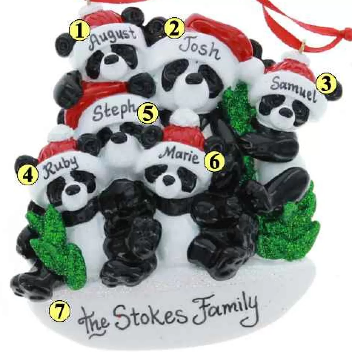 Christmas Place Panda Family Of 6 Clearance