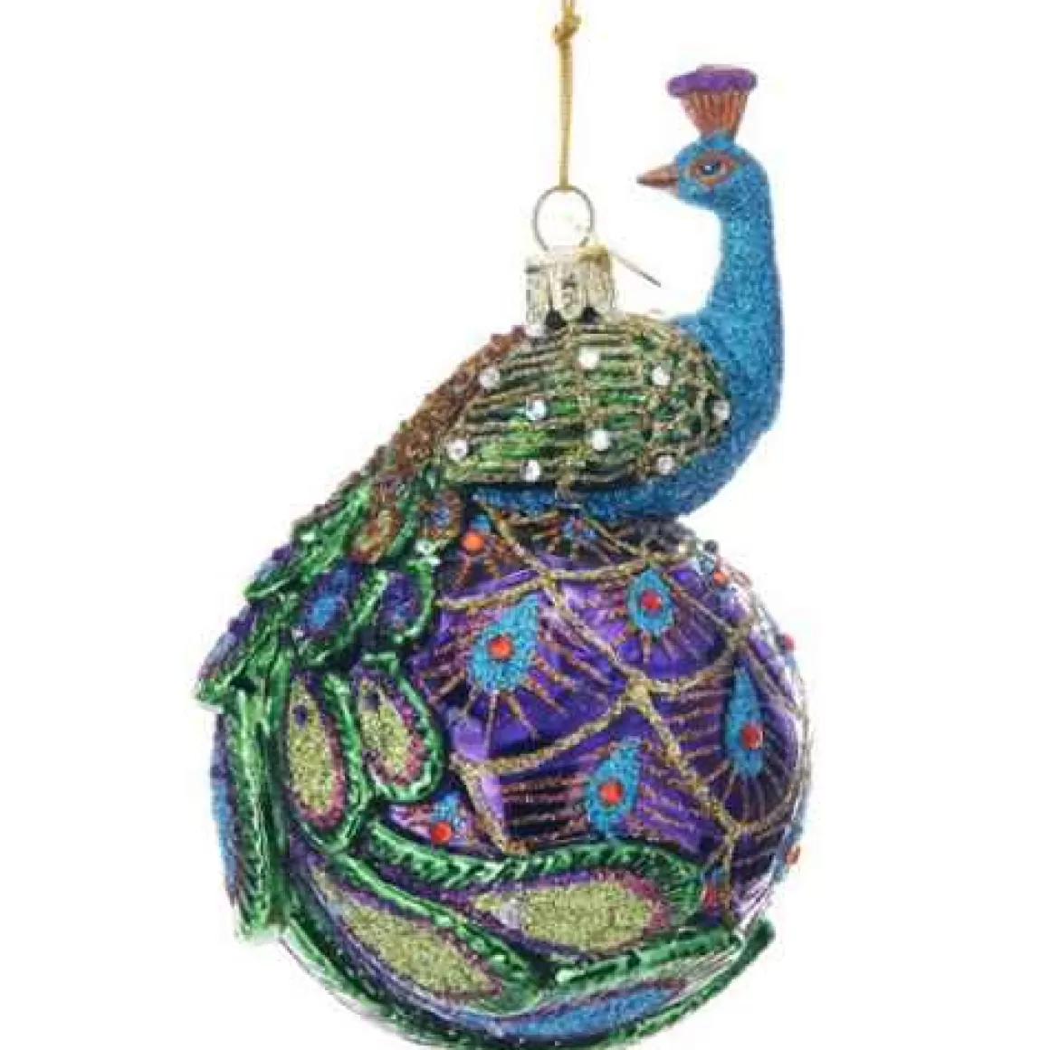 Christmas Place Peacock Glass Ball Ornament Store