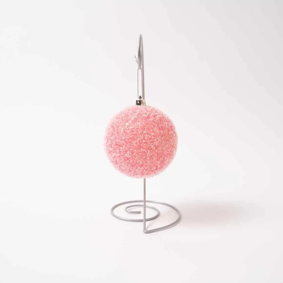 Christmas Place Pink Sparkle Tinsel Ball Ornament Cheap